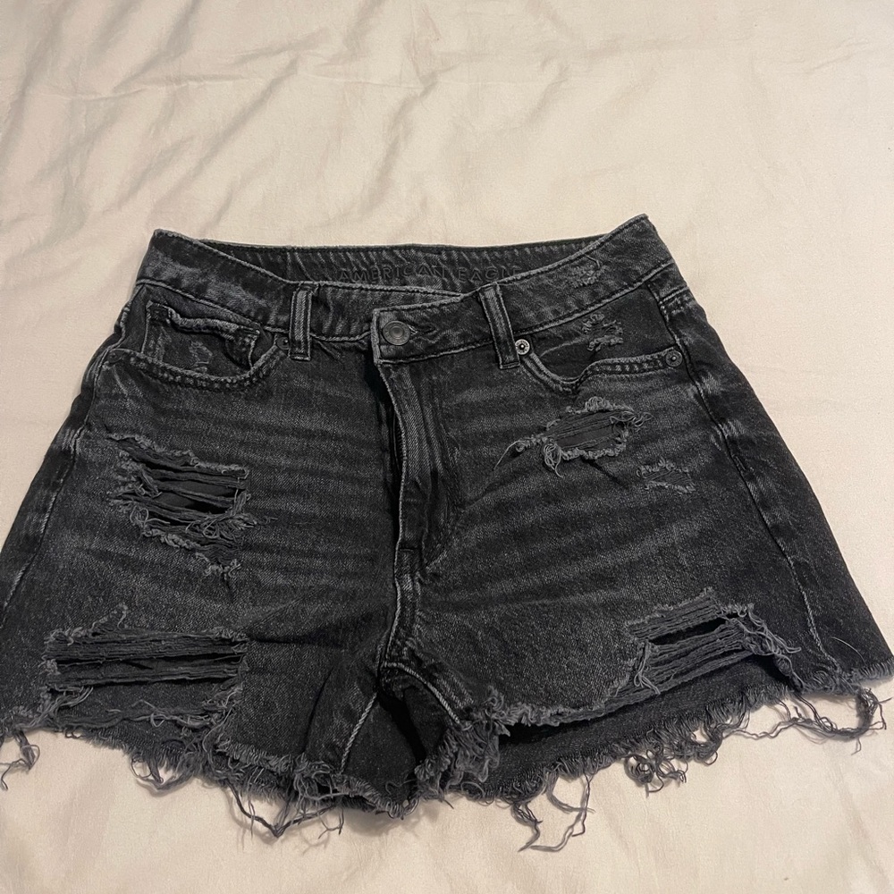 American eagle high rise distressed shorts